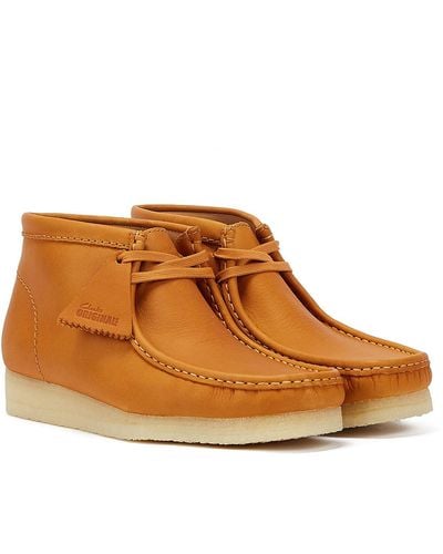 Clarks Wallabee Mid Tan Leather Men's Boots - Brown