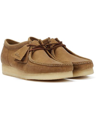 Clarks Wallabee Lederschnürschuhe - Braun