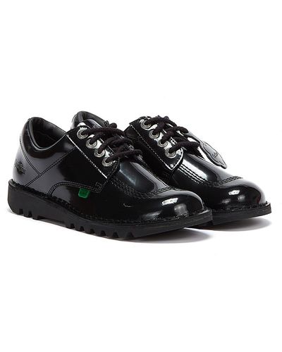 Kickers Kick Lo Patent Shoes - Black