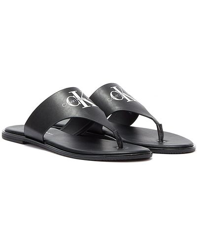 Calvin Klein Flat sandal toe slide tongs es - Noir