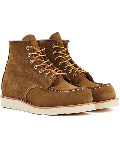 Red Wing Heritage Work 6-Zoll Moc Toe Olivgrüne Mohave-Stiefel - Braun