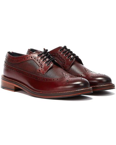 Ben Sherman Archie Brogue Shoes - Red