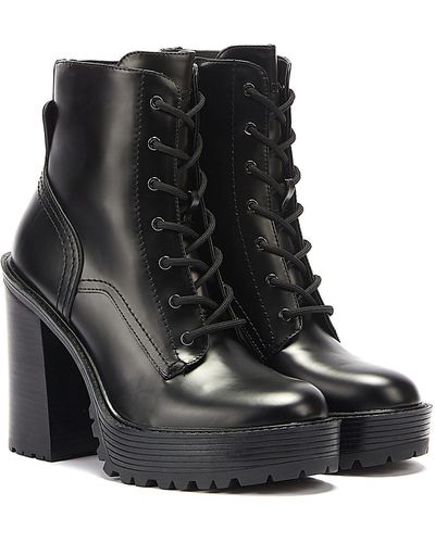 Guess Kalissa Leather Boots - Black
