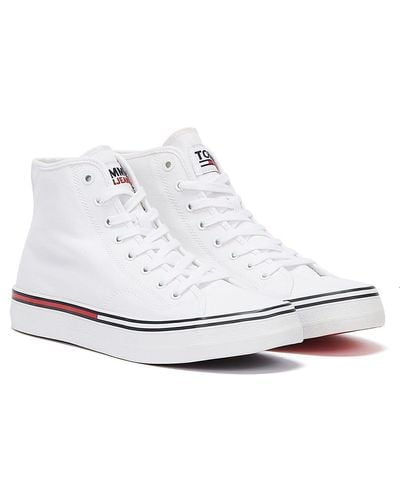 Tommy Hilfiger Tommy Jeans Essential Mid Cut Trainers - White