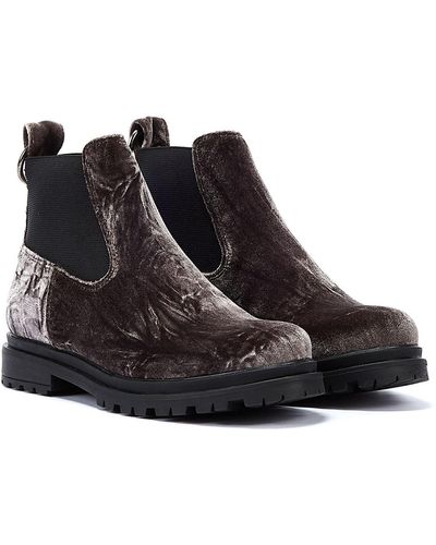 Shoe The Bear Akira Chelsea Samt Stiefel - Schwarz