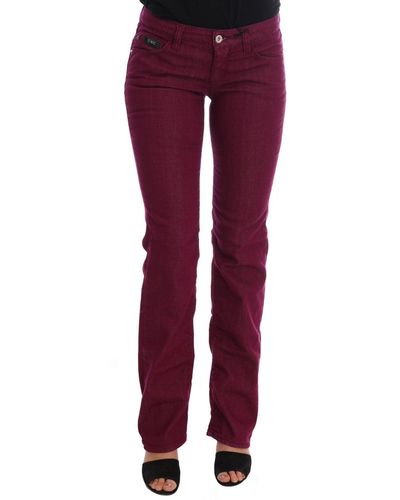 CoSTUME NATIONAL Wash Cotton Stretch Denim Jeans - Red