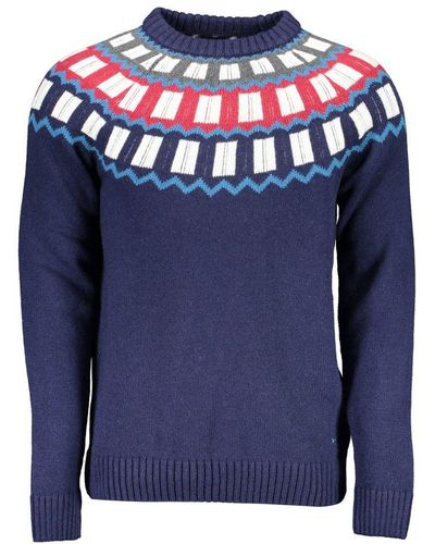 GANT Chic Crew Neck Sweater With Contrast Details - Blue