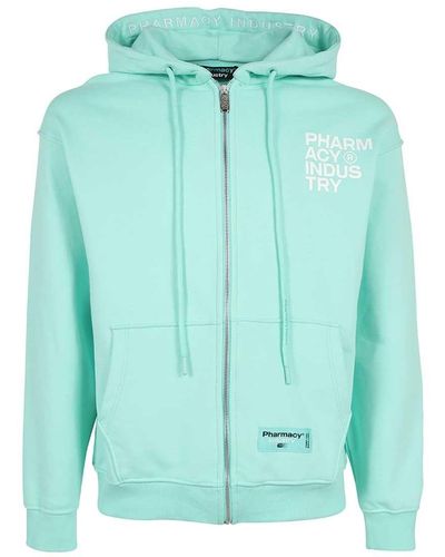 Pharmacy Industry Chic Urban Hooded Sweater With Zip Closure - Green