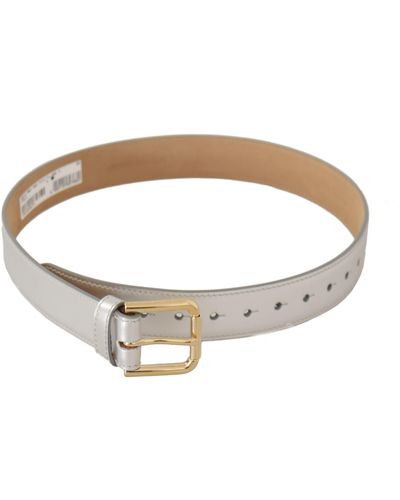 Dolce & Gabbana Engraved-Toned Leather Belt - Metallic