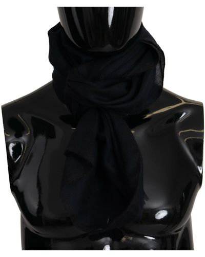 Dolce & Gabbana Silk Scarf With Logo Details - Black