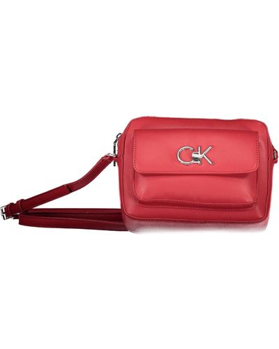 Calvin Klein Polyester Handbag - Red
