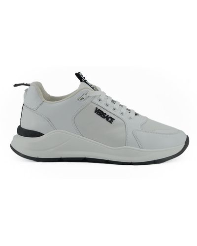 Versace Calf Leather Sneakers - Gray