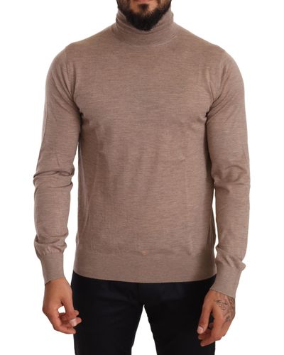 Dolce & Gabbana Elegant Cashmere Turtleneck Sweater - Brown