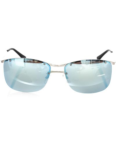 Frankie Morello Clubmaster Mirrored Sunglasses - Blue