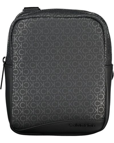Calvin Klein Sleek Shoulder Bag With Contrasting Accents - Black