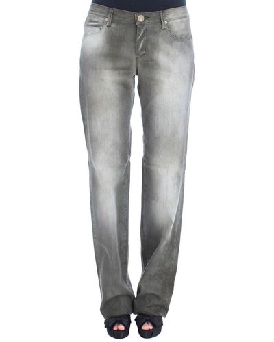 Ermanno Scervino Cotton Blend Loose Fit Boyfriend Jeans - Gray
