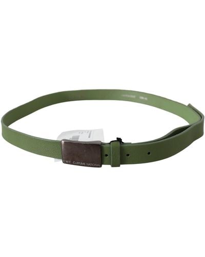 CoSTUME NATIONAL Chic Leather Waist Belt With Buckle - Green