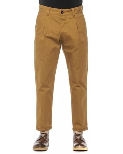 PT Torino Elegant Cotton Pleated Pants - Natural