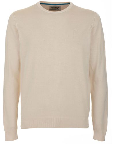 Fred Mello Beige Cotton Sweater - Natural