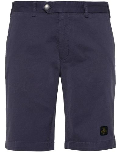 Refrigiwear Elegant Bermuda Shorts With Logo Patch - Blue