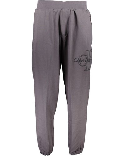 Calvin Klein Elegant Sports Pants With Embroidered Logo - Gray