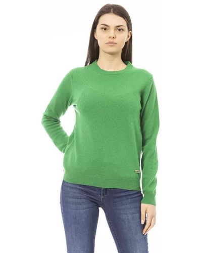 Baldinini Elegant Wool-Cashmere Crewneck Sweater - Green