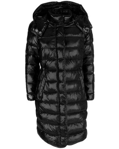Yes-Zee Chic Long Down Jacket With Hood For - Black