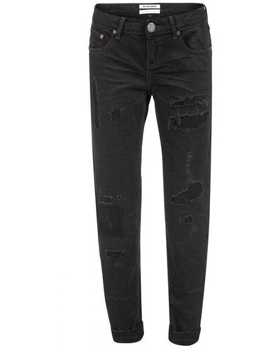One Teaspoon Chic Distressed Patched Jeans - Black