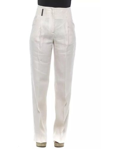 Peserico White Flax Jeans & Pant - Multicolor