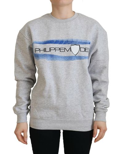 Philippe Model Printed Long Sleeves Pullover Sweater - Gray