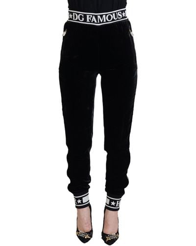 Dolce & Gabbana Elegant Velvet Pants - Black