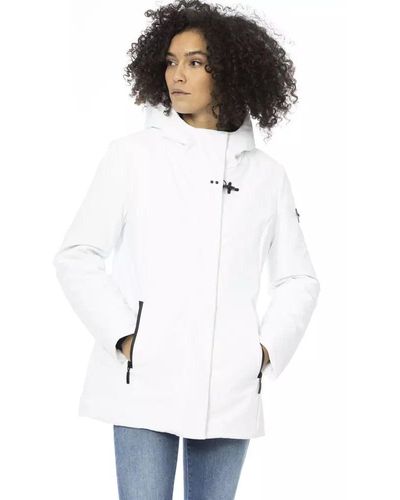 Baldinini Sleek Down Jacket With Adjustable Hood - White