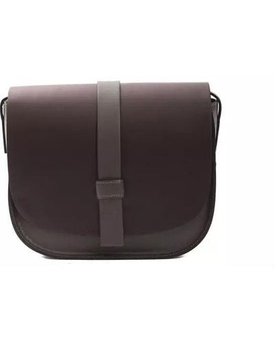 Pompei Donatella Chic Burgundy Leather Crossbody Bag - Multicolor