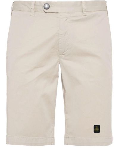 Refrigiwear Elegant Bermuda Shorts With Logo Patch - Natural