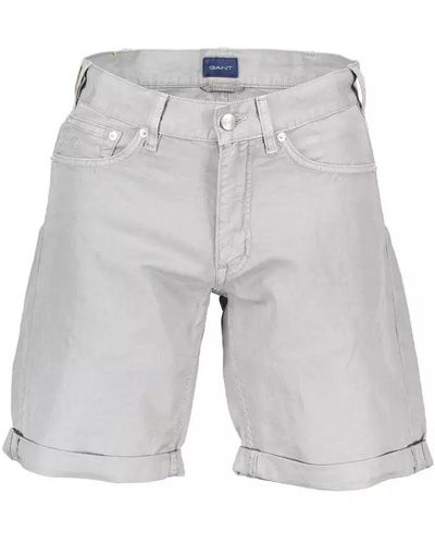 GANT Ele Bermuda Cotton-Linen Shorts - Gray
