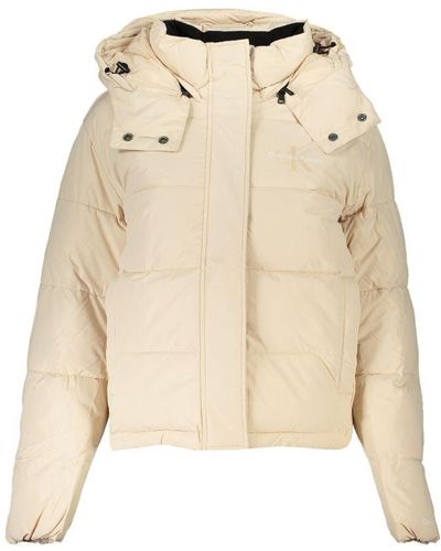 Calvin Klein Chic Long-Sleeved Jacket With Removable Hood - Natural