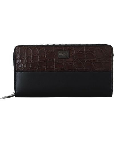 Dolce & Gabbana Elegant Textured Leather Continental Wallet - Black