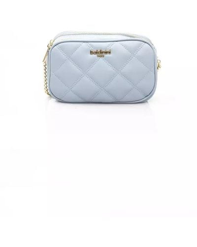 Baldinini Elegant Light Shoulder Bag With Golden Accents - Blue