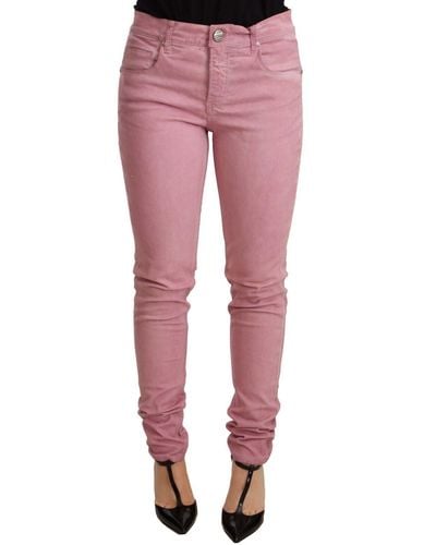 Acht Elegant Slim Fit Denim Jeans - Red