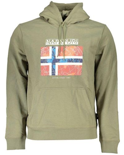 Napapijri Fleece Hooded Sweatshirt With Logo - Green