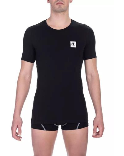 Bikkembergs Sleek Cotton-elastane Crew Neck T-shirt Dual Pack - Black
