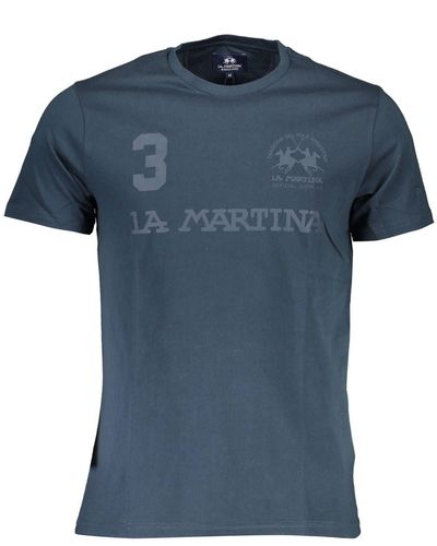 La Martina Blue Cotton Men T-Shirt main image 1