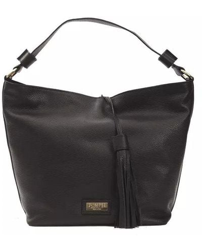 Pompei Donatella Leather Shoulder Bag - Black