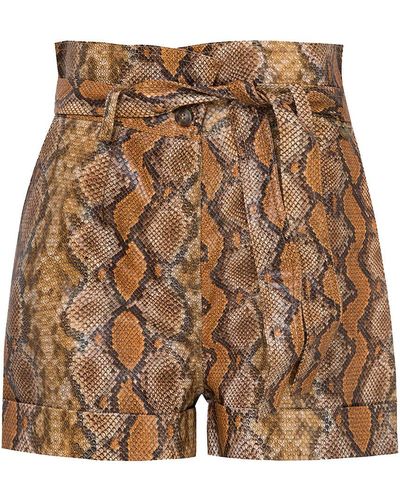 Twin Set Snake Print Shorts - Brown