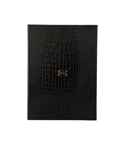 Dolce & Gabbana Leather Let Decor Case Catalogue Folding Book - Black