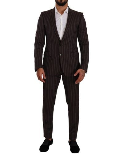 Dolce & Gabbana Elegant Striped Slim Fit Suit - Black