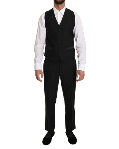 Dolce & Gabbana Dolce Gabbana Wool Dress Waistcoat Gillet Vest - Black