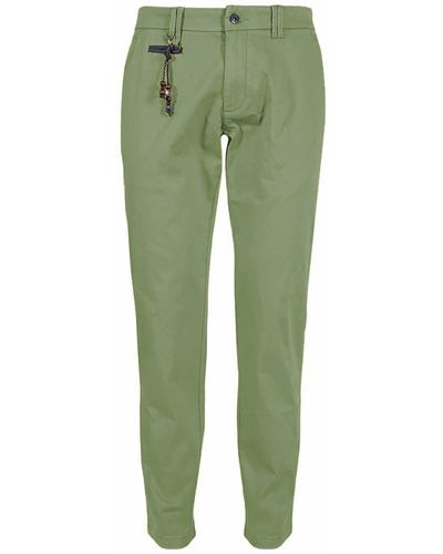 Yes-Zee Green Cotton Jeans & Pant