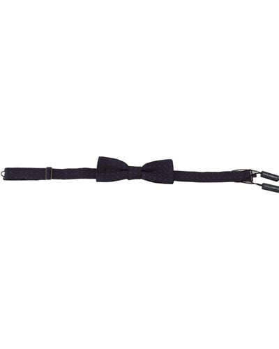 Dolce & Gabbana Elegant Silk Patterned Bow Tie - Black