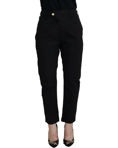 CYCLE Chic Tapered Cotton Pants - Black